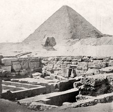 The Sphinx and the Great Pyramid, Egypt, early 20th century. Artist: Unknown