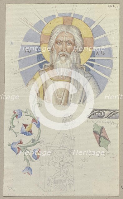 Detailed Studies of a Mosaic in the Baptistery of St. Mark's Basilica in Venice, 1818-1843. Creator: Johann Anton Ramboux.