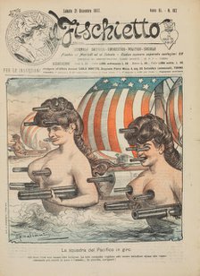 American imperialism. Cover of "Il Fischietto", 21 December 1907, 1907. Creator: Dalsani (Giorgio Ansaldi) (1844-1922).