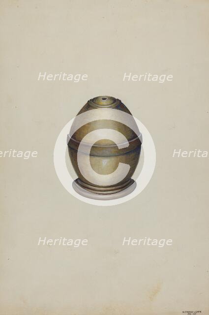 Wooden Thread Holder, c. 1936. Creator: Edward L Loper.