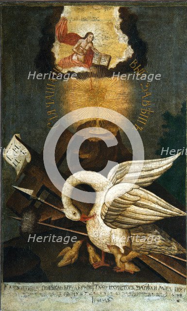 Pelican, Early 19th cen.. Artist: Russian icon  