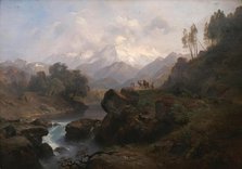 Mountain landscape with the Wiesbachhorn, 1848. Creator: Anton Hansch.