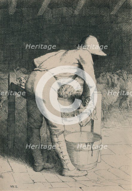 'The Butcher and the Sheep', c1916. Artist: William Strang.