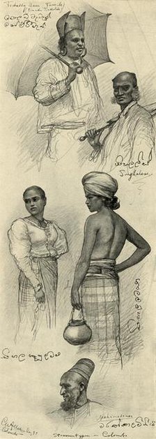 Studies of people, Colombo, Ceylon, 1898.  Creator: Christian Wilhelm Allers.
