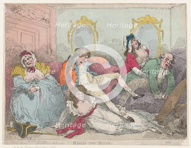 Road to Ruin, 1785., 1785. Creator: Thomas Rowlandson.