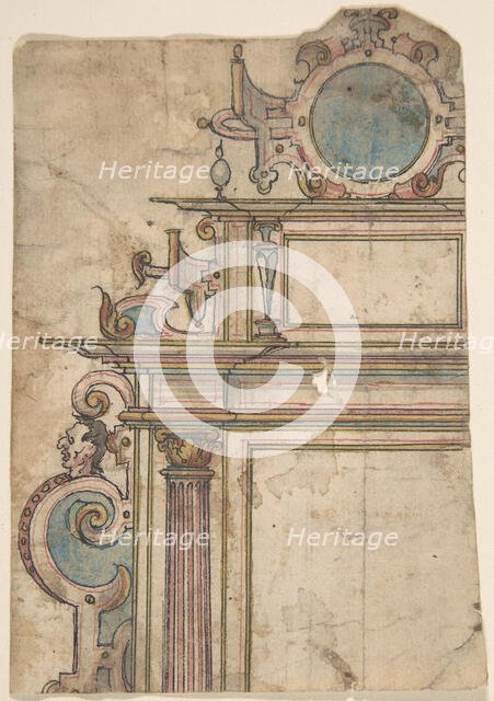 Fragment of architectural frame, late 16th century. Creator: Anon.