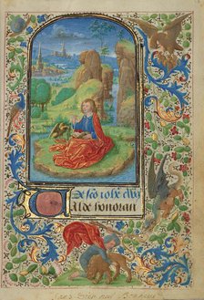 Saint John on Patmos; Prayer Book of Charles the Bold, 1469. Creator: Lieven van Lathem.