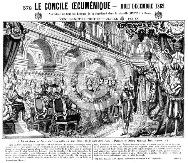 The First Vatican Council, Rome, 8 December 1869. Artist: Unknown