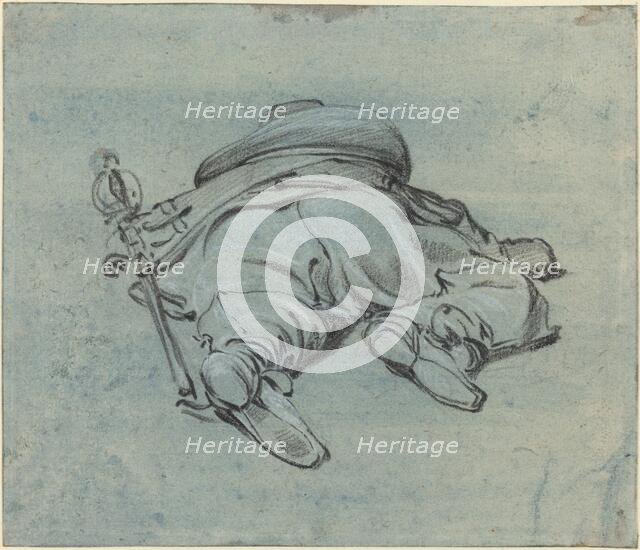 A Cavalier Lying on the Ground, c. 1640. Creator: Jan Dirksz Both.