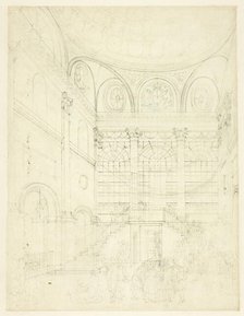 Study for Session House, Clerkenwell, from Microcosm of London, c. 1809. Creator: Augustus Charles Pugin.