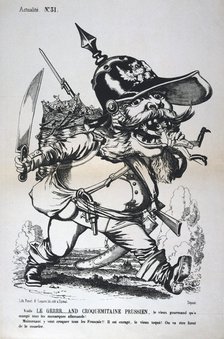Caricature of Wilhelm I of Prussia, Franco-Prussian war, 1870-1871.  Artist: Anon