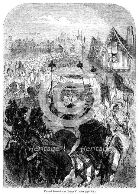 The funeral procession of King Henry V, 1422. Artist: Unknown