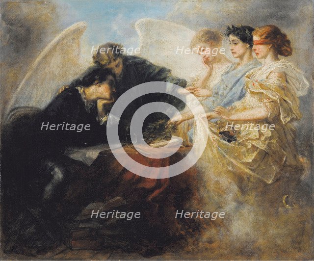 Young Man at the Crossroads, 1856. Artist: Beaumont, Charles-Édouard de (1812-1888)