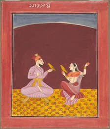 Kamod Raga of the "Dipak Raga" Family, page from a Ragamala Series, c. 1750. Creator: Unknown.