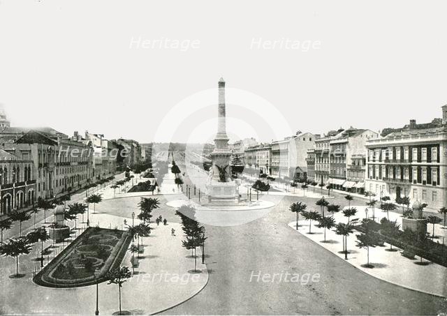 Restauradores Square, Lisbon, Portugal, 1895.  Creator: W & S Ltd.