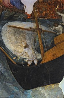 Altarpiece of San Fernando de Claravall, detail of a ship hitting a reef.