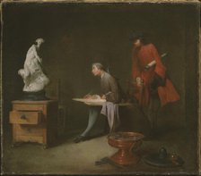 The Drawing Lesson, c1750. Creator: Chardin, Jean-Baptiste Siméon (1699-1779).