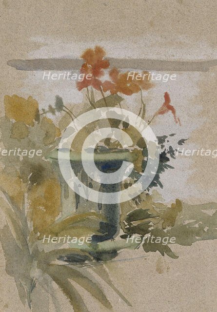 Pelargoniums on the Terrace, 1890-1899. Creator: Albert Edelfelt.