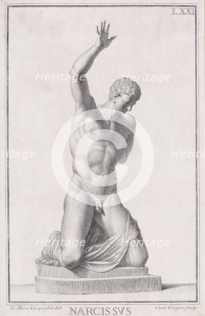 Statue of Narcissus, 1734. Creators: Carlo Gregori, Giovanni Domenico Campiglia.