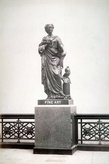 Bronze statue of Fine Art, located on the north parapet of Holborn Viaduct, London, 1869. Artist: Henry Dixon