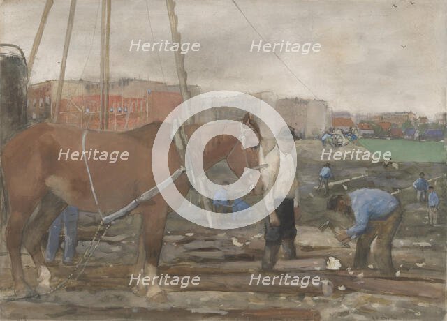 Building site in the west of old Amsterdam, 1900. Creator: George Hendrik Breitner.