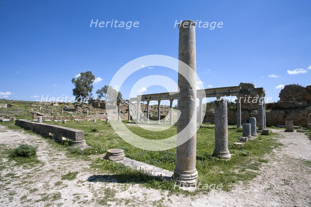 The Palaestra of the Petronii, Thuburbo Majus, Tunisia. Artist: Samuel Magal