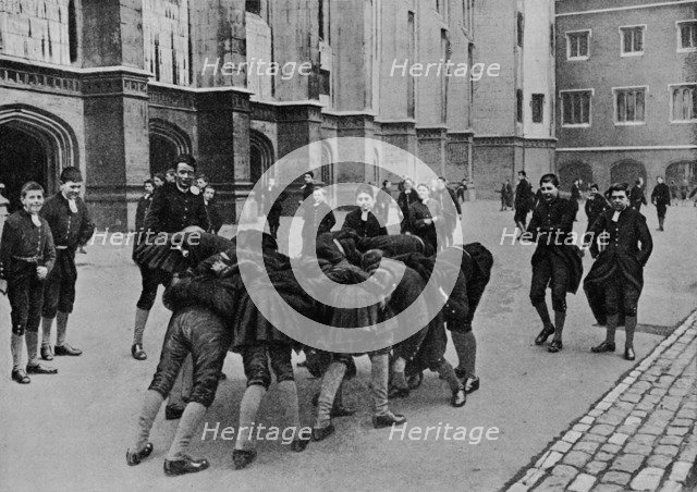 An exciting game: pupils of Christ's Hospital school, City of London, c1900 (1911). Artist: RW Thomas.