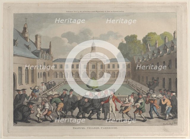 Emanuel College, Cambridge, October 31, 1811., October 31, 1811. Creator: Thomas Rowlandson.