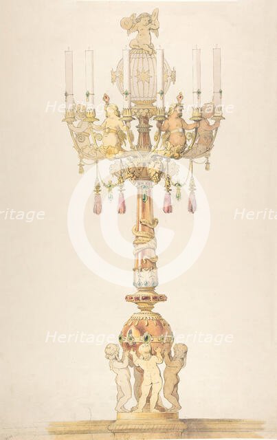 Design for a Candelabra, 1810-38. Creator: Claude-Aimé Chenavard.