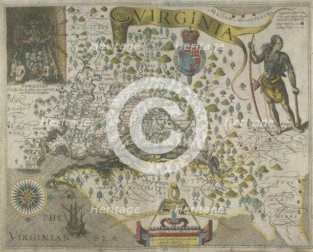 Map of Virginia, 1618.  Creator: Theodor de Bry.