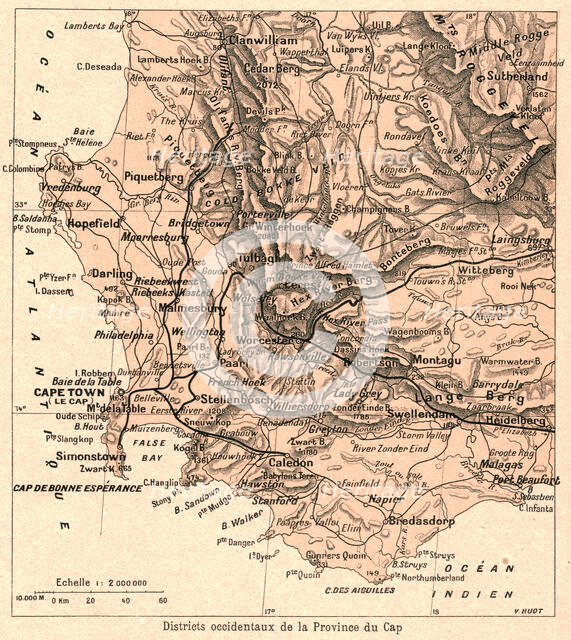 'Districts occidentaux de la Province du Cap; Afrique Australe', 1914. ''Districts occident..., 1914 Creator: Unknown.