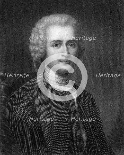 Jean-Jacques Rousseau, 18th century French political philosopher, (1836).Artist: Robert Hart