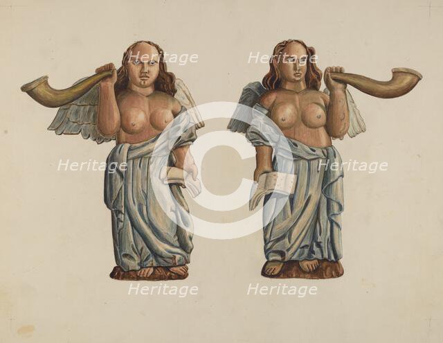 Two Angels, c. 1938. Creator: Al Curry.