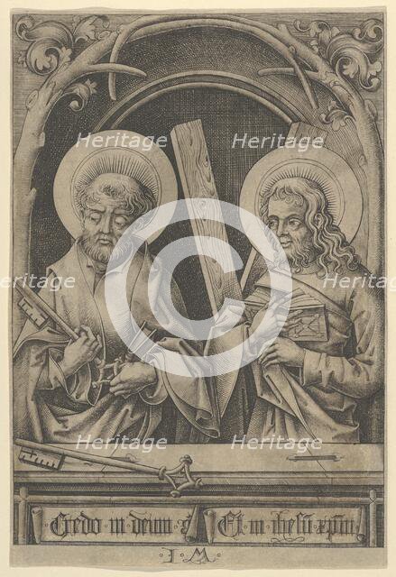 St. Peter and St. Andrew, from The Apostles. Creator: Israhel van Meckenem.