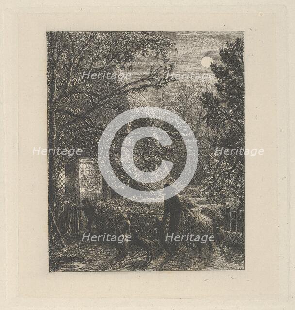 Christmas, or Folding the Last Sheep, 1850. Creator: Samuel Palmer.