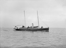 The steam yacht 'Volage' under way, 1913. Creator: Kirk & Sons of Cowes.