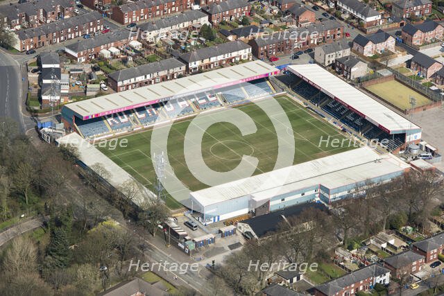 Spotland Stadium, home of Rochdale AFC and Rochdale Hornets RFLC, Rochdale, 2019. Creator: Historic England.