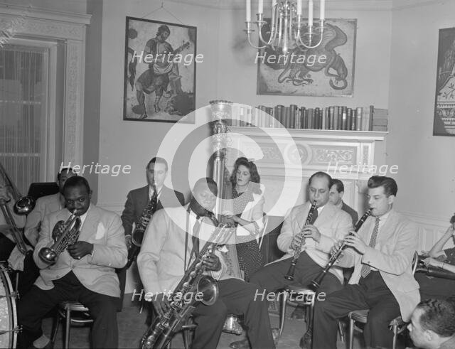 Portrait of Johnny Hodges, Rex William Stewart...Turkish Embassy, Washington, D.C., 1930. Creator: William Paul Gottlieb.