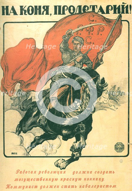 To Horse, proletarian! (Poster), 1918. Artist: Apsit, Alexander Petrovich (1880-1944)