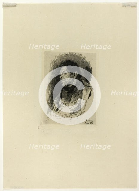 Seated Man Facing Left, 1874. Creator: Antonio Piccinni.