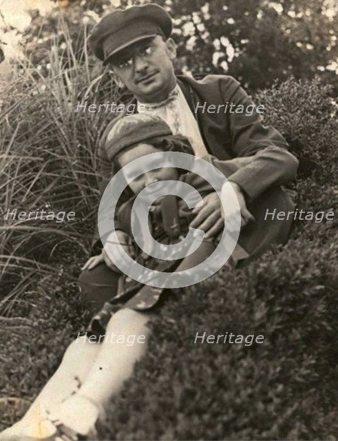 Soviet politician Lavrentiy Beria with Josef Stalin's daughter Svetlana Alliluyeva, USSR, 1930s. Artist: Anon