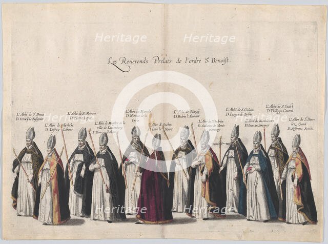 Plate 11: Members of the clergy marching in the funeral procession of Archduke Albert of A..., 1623. Creator: Cornelis Galle I.