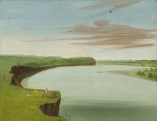 Distant View of the Mandan Village, 1832. Creator: George Catlin.