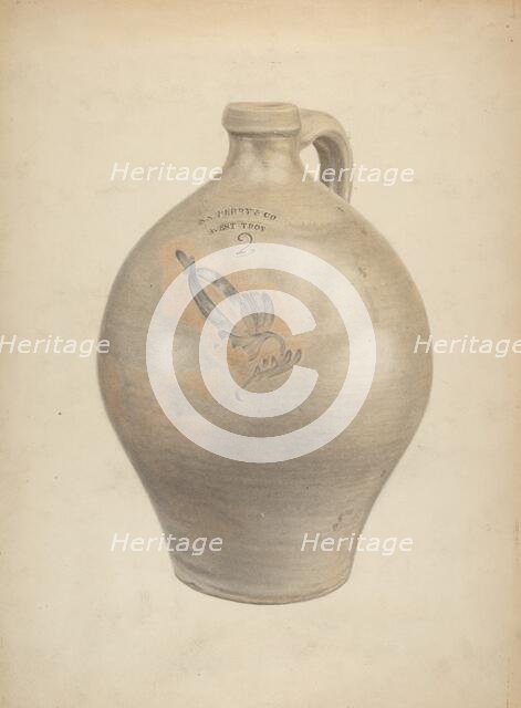 Earthenware Jug, c. 1937. Creator: L. Vladimar Fischer.