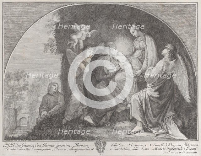 Adoration of Christ by Saint Francis, 1723-59. Creator: Giuliano Giampiccoli.