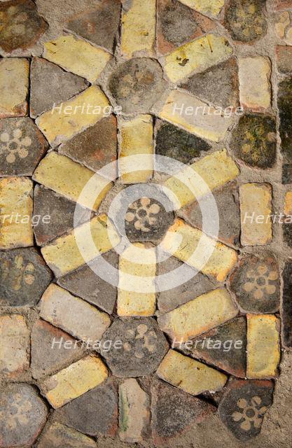 Floor tiles, St Nicholas Church, Church Street, Guisborough, Redcar and Cleveland, 2018 Creator: Alun Bull.