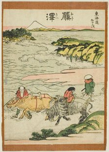 Fujisawa, from the series "Fifty-three Stations of the Tokaido (Tokaido gojusan..., Japan, c.1806. Creator: Hokusai.