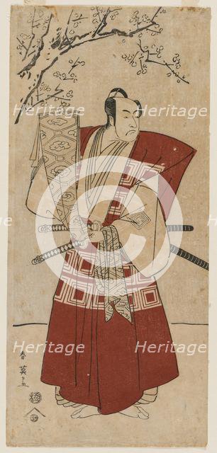 Ichikawa Monnosuke II as a Lord Holding a Banner, 1791. Creator: Katsukawa Shunei (Japanese, 1762-1819).