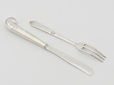 Knife and fork, 1722.  Creator: Johannis Nys.