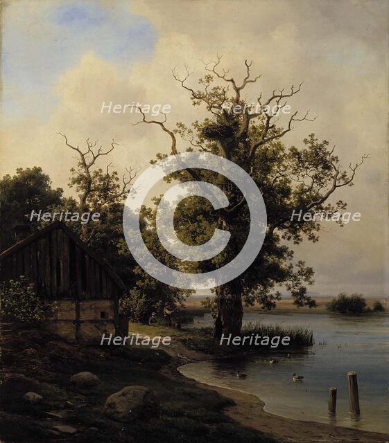 Danish Landscape with Oaks, 1840-1867. Creator: Georg Emil Libert.